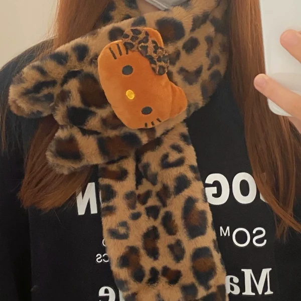 Leopard Kitty Winter Set | Scarf & Gloves - Image 6