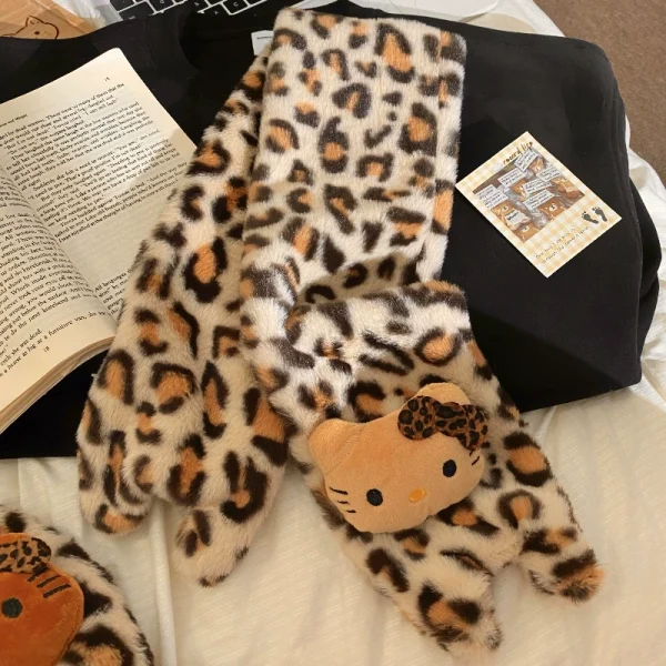 Leopard Kitty Winter Set | Scarf & Gloves - Image 5