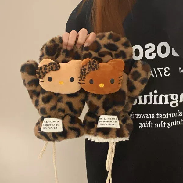 Leopard Kitty Winter Set | Scarf & Gloves