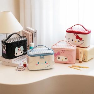 Sanrio Adorable Checkered Makeup Bag