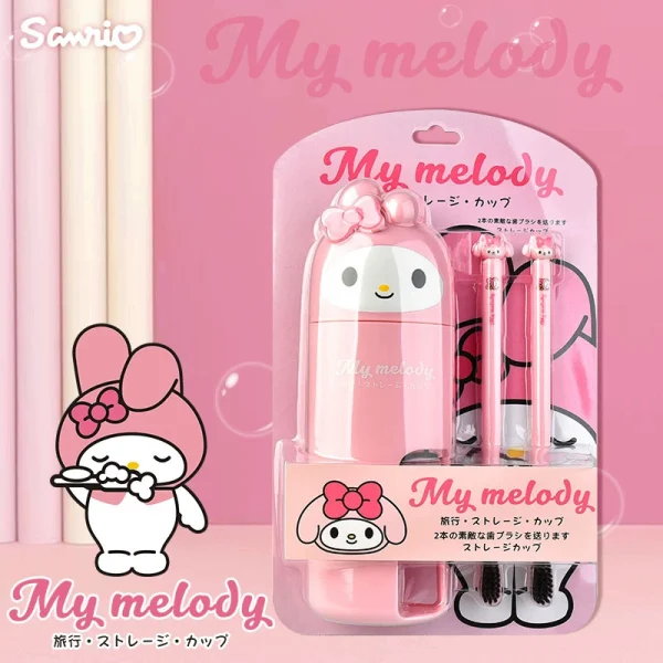 Sanrio Travel Toothbrush Set -Kuromi | Hello Kitty | Melody - Image 7