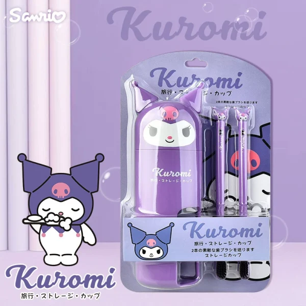 Sanrio Travel Toothbrush Set -Kuromi | Hello Kitty | Melody - Image 4