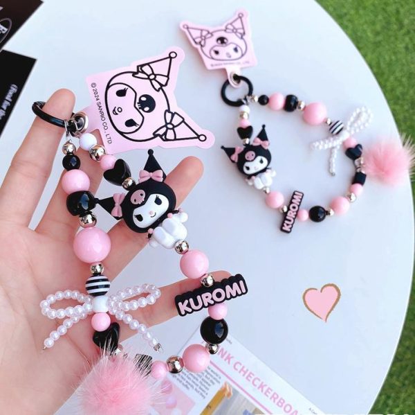 Kuromi & My Melody Pearl Chain Keychains and Bag Charms - Image 4