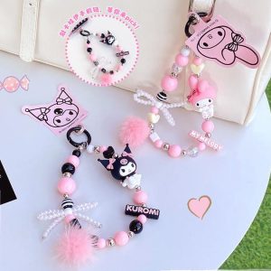 Kuromi & My Melody Pearl Chain Keychains and Bag Charms