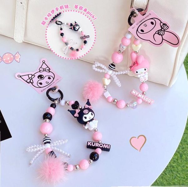 Kuromi & My Melody Pearl Chain Keychains and Bag Charms