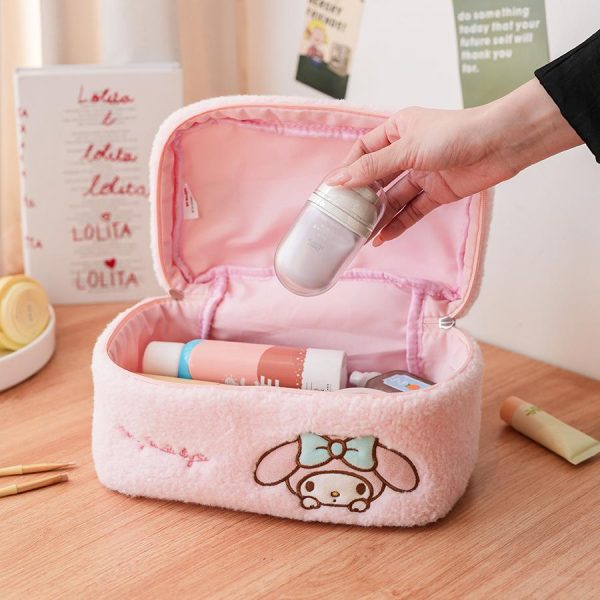 Sanrio Embroidered Plush Storage Bag | Soft Teddy Fleece · Large Capacity · Kawaii Organizer - Image 7