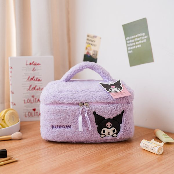 Sanrio Embroidered Plush Storage Bag | Soft Teddy Fleece · Large Capacity · Kawaii Organizer - Image 6