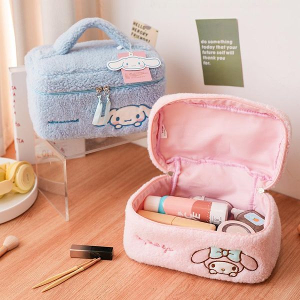 Sanrio Embroidered Plush Storage Bag | Soft Teddy Fleece · Large Capacity · Kawaii Organizer - Image 8