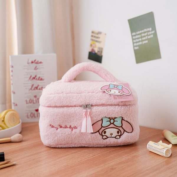 Sanrio Embroidered Plush Storage Bag | Soft Teddy Fleece · Large Capacity · Kawaii Organizer - Image 4