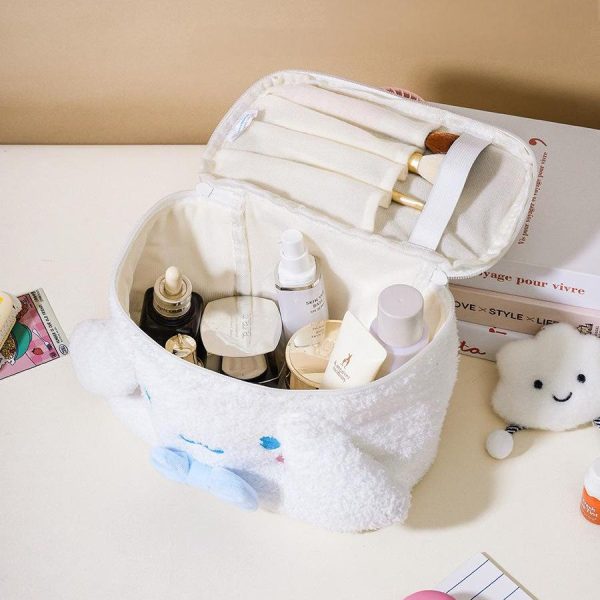 Sanrio Foldable Plush Makeup Bag -3D Design · Large Capacity · Cute & Soft Organizer - Image 7