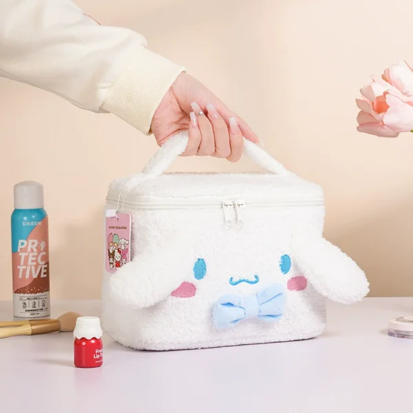 Sanrio Foldable Plush Makeup Bag -3D Design · Large Capacity · Cute & Soft Organizer - Image 6