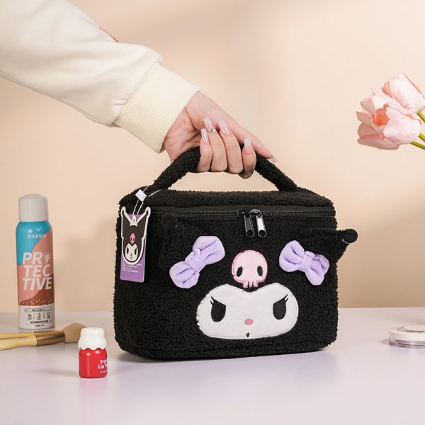 Sanrio Foldable Plush Makeup Bag -3D Design · Large Capacity · Cute & Soft Organizer - Image 4