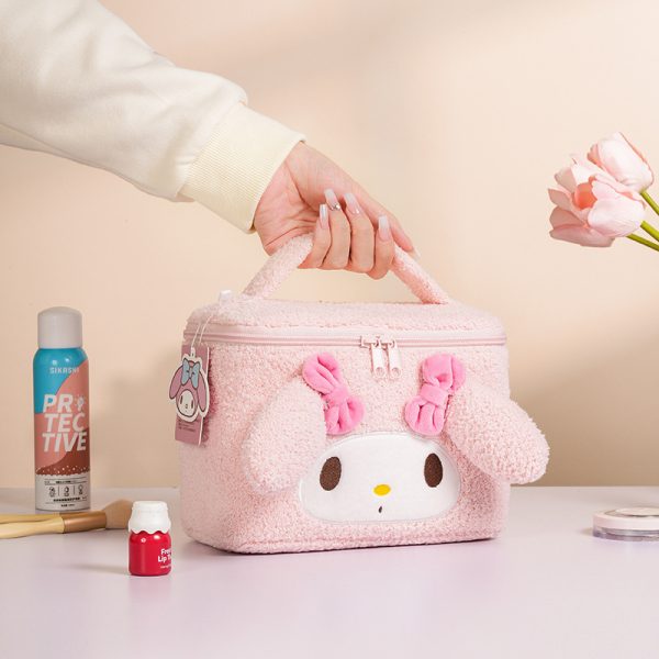 Sanrio Foldable Plush Makeup Bag -3D Design · Large Capacity · Cute & Soft Organizer - Image 5