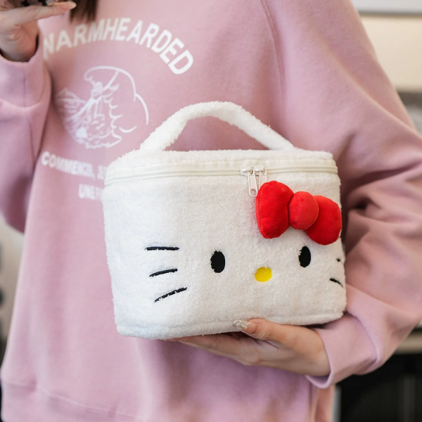 Sanrio Foldable Plush Makeup Bag -3D Design · Large Capacity · Cute & Soft Organizer - Image 8