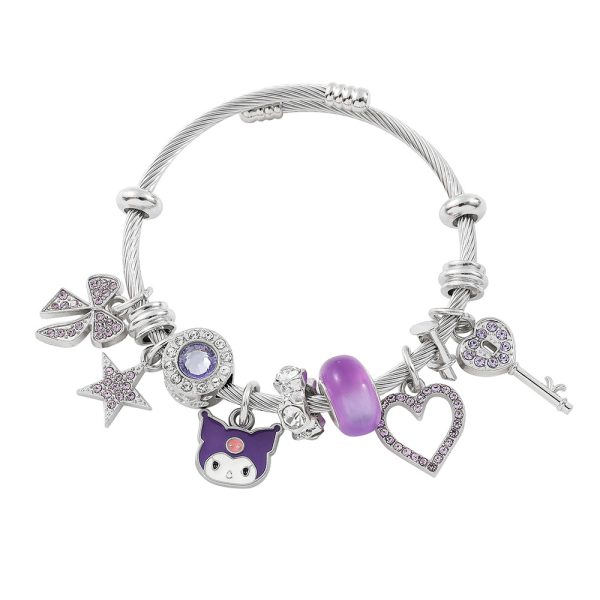 Sanrio-Inspired Pandora Charm Bracelet – Kuromi, My Melody & Cinnamoroll (3 Colors) - Image 3