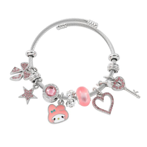 Sanrio-Inspired Pandora Charm Bracelet – Kuromi, My Melody & Cinnamoroll (3 Colors) - Image 4