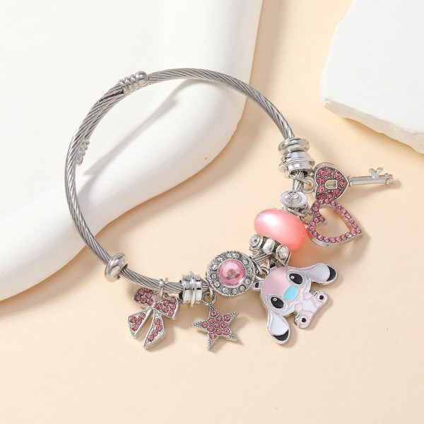 Stitch Charm Pandora Bracelets (Blue & Pink) - Image 3