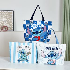 Disney Official New Large - Size Canvas Tote Bag - Stitch/Alien/Lotso | Shoulder & Handheld