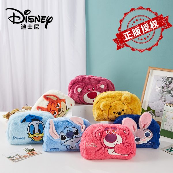 Disney Official Plush Makeup Bag - Multi - Character | Capacity Organizer