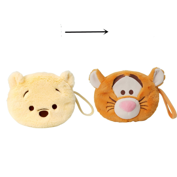 Reversible Winnie the Pooh/Tigger Fluffy Makeup Bag | Pouch - Image 4