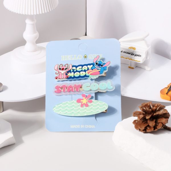 Disney Lilo & Stitch Hair Clip Set - Cute Cartoon Hairpins for Girls - Image 2