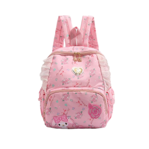 My Melody Sanrio Floral Backpack –Sweet & Cute Double Shoulder Bag for Girls
