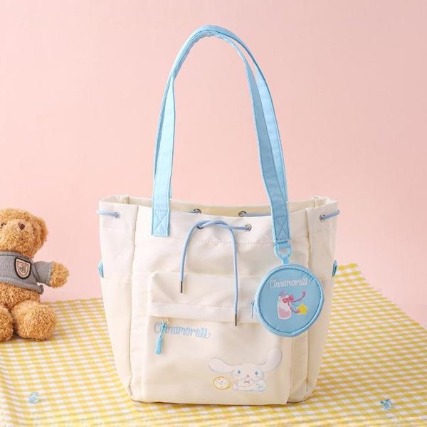 Sanrio Official Characters Drawstring Tote Bag with Coin Purse - 5 Characters, Lightweight & Large Capacity - Image 4